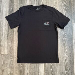 Vineyard Vines Black Short Sleeve Tee with Pocket
